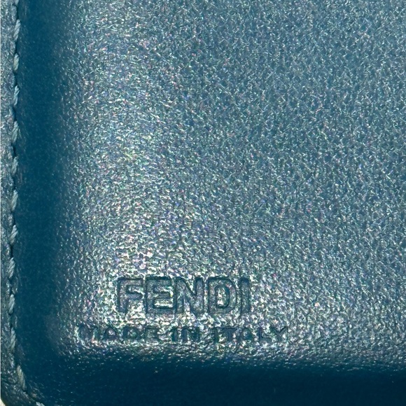 Fendi FF Cube Bi-Fold Zip Wallet – Blue Leather - Picture 12 of 16